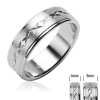 NEW- Steel Brushed Diamond Cut Ring